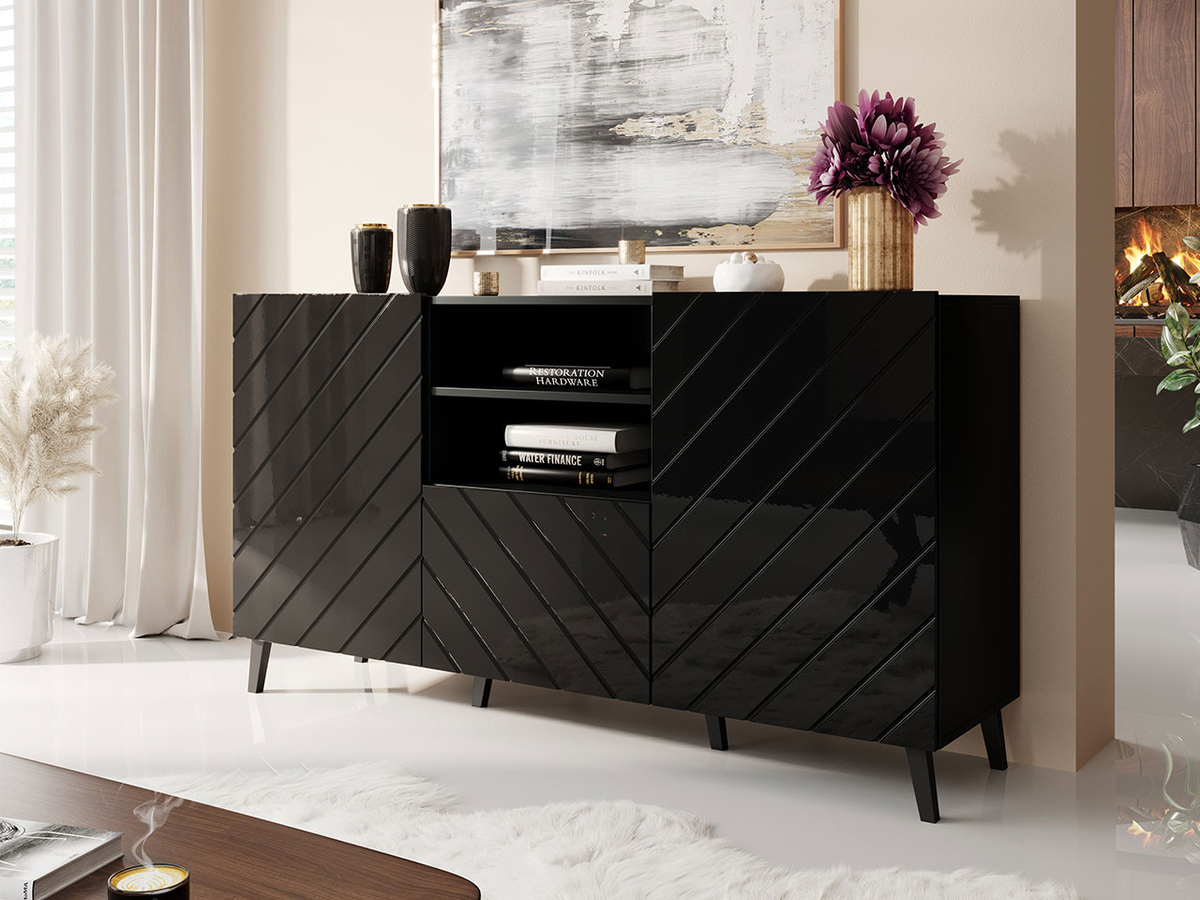Kumode Charlotte 143 (Melns + Glancēts melns)