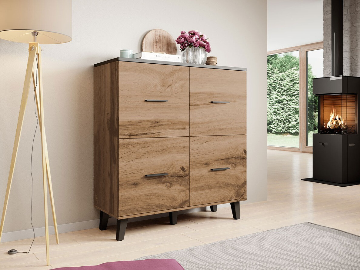 Skapis Larfloi 105 (Votan ozols + Melns)