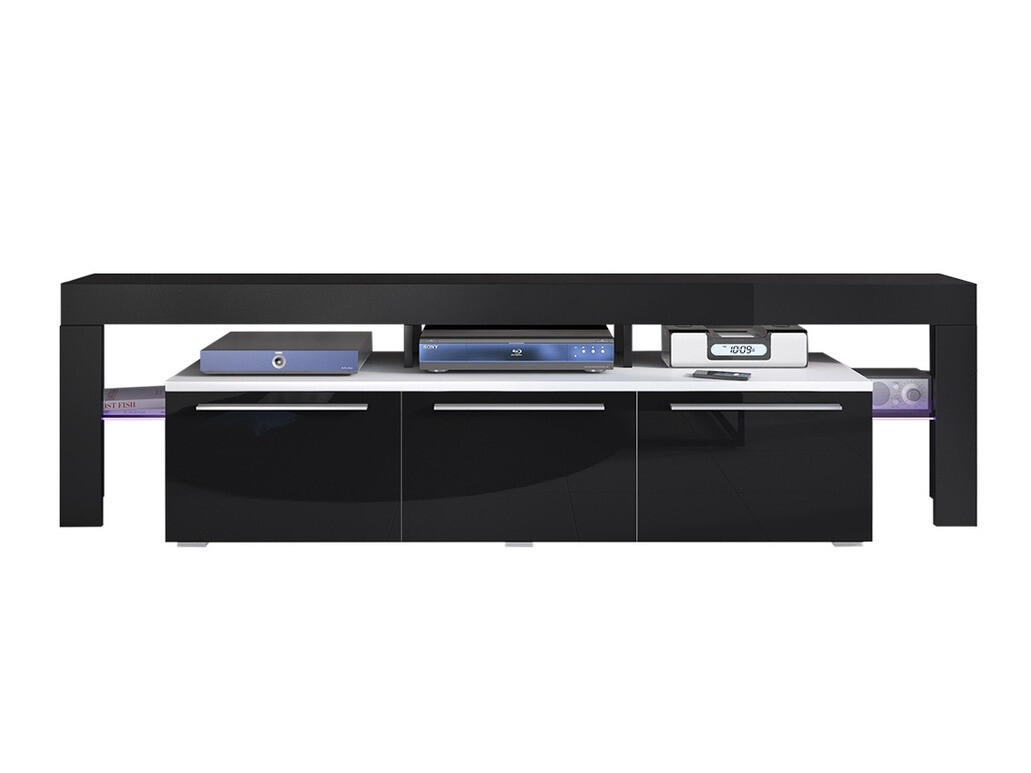 TV galds Arbor (Balts + Glancēts melns)