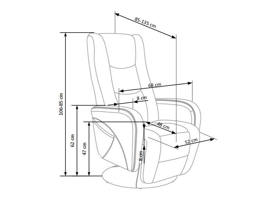 Atpūtas krēsls reglainer Houston 493 (Pelēks)