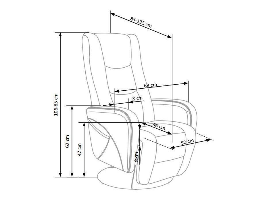 Atpūtas krēsls reglainer Houston 493 (Melns)