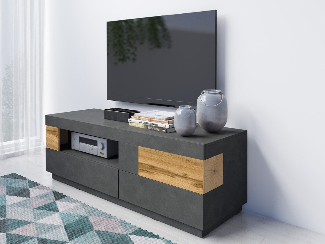 TV galds Livlore 103 (Matera pelēks + Votan ozols)