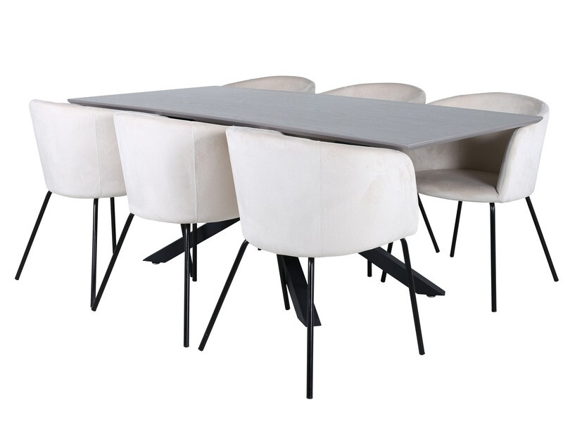 Ēdamistabas komplekts Dallas 3036 (Krēms + Melns)