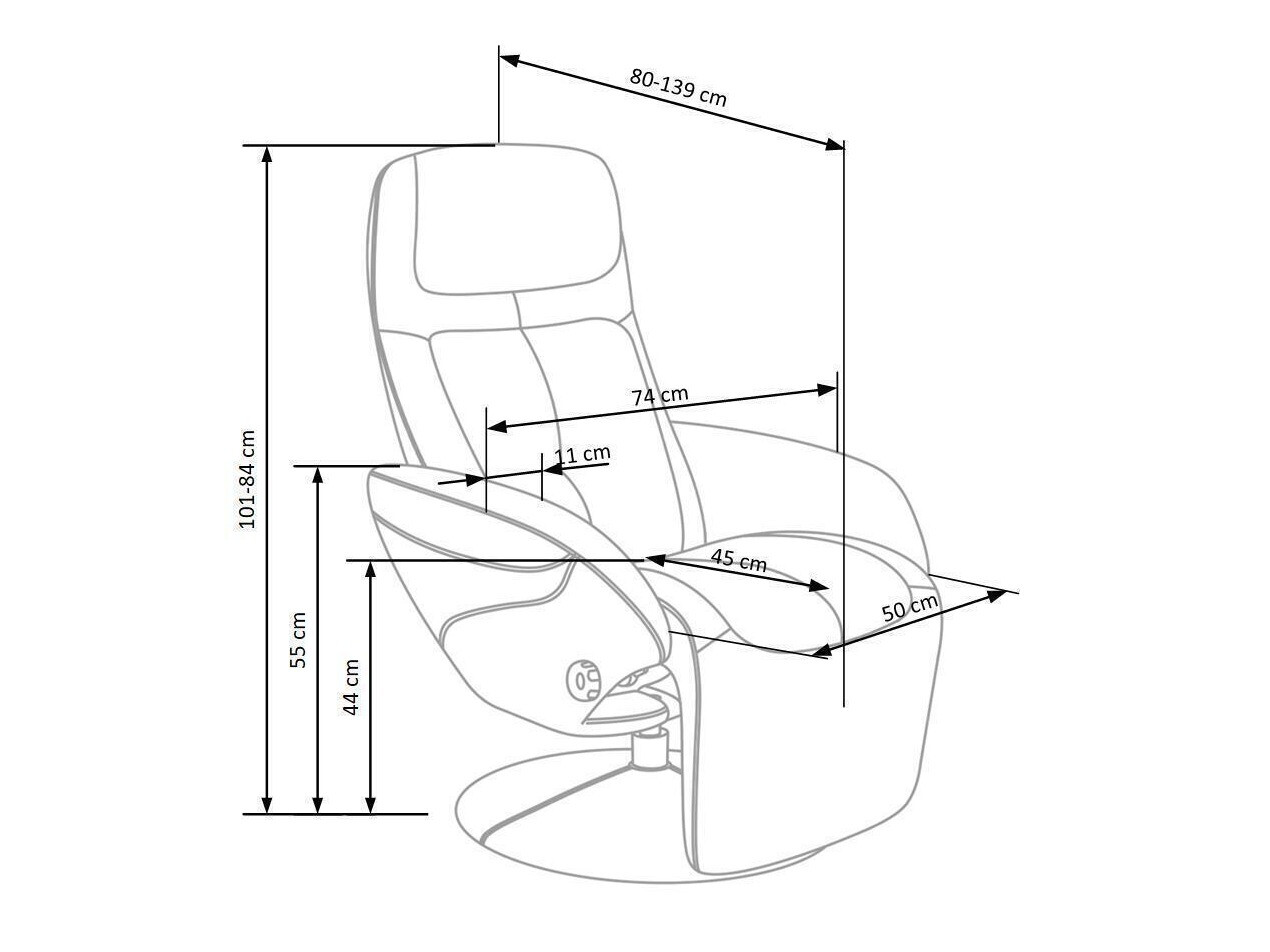 Atpūtas krēsls reglainer Houston 492 (Melns)