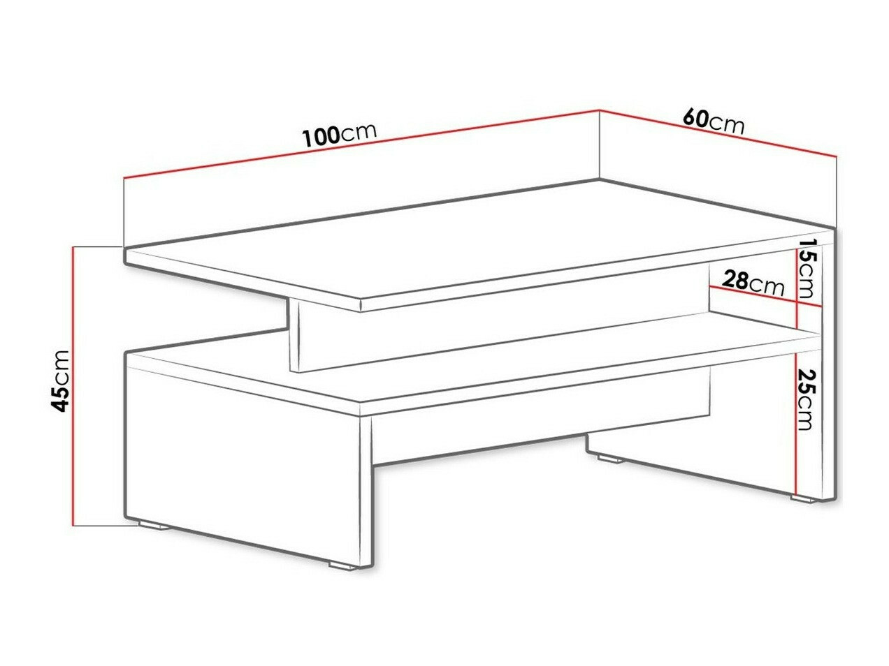 Žurnālu galdiņš Serodeu 103 (Betons + Melns)