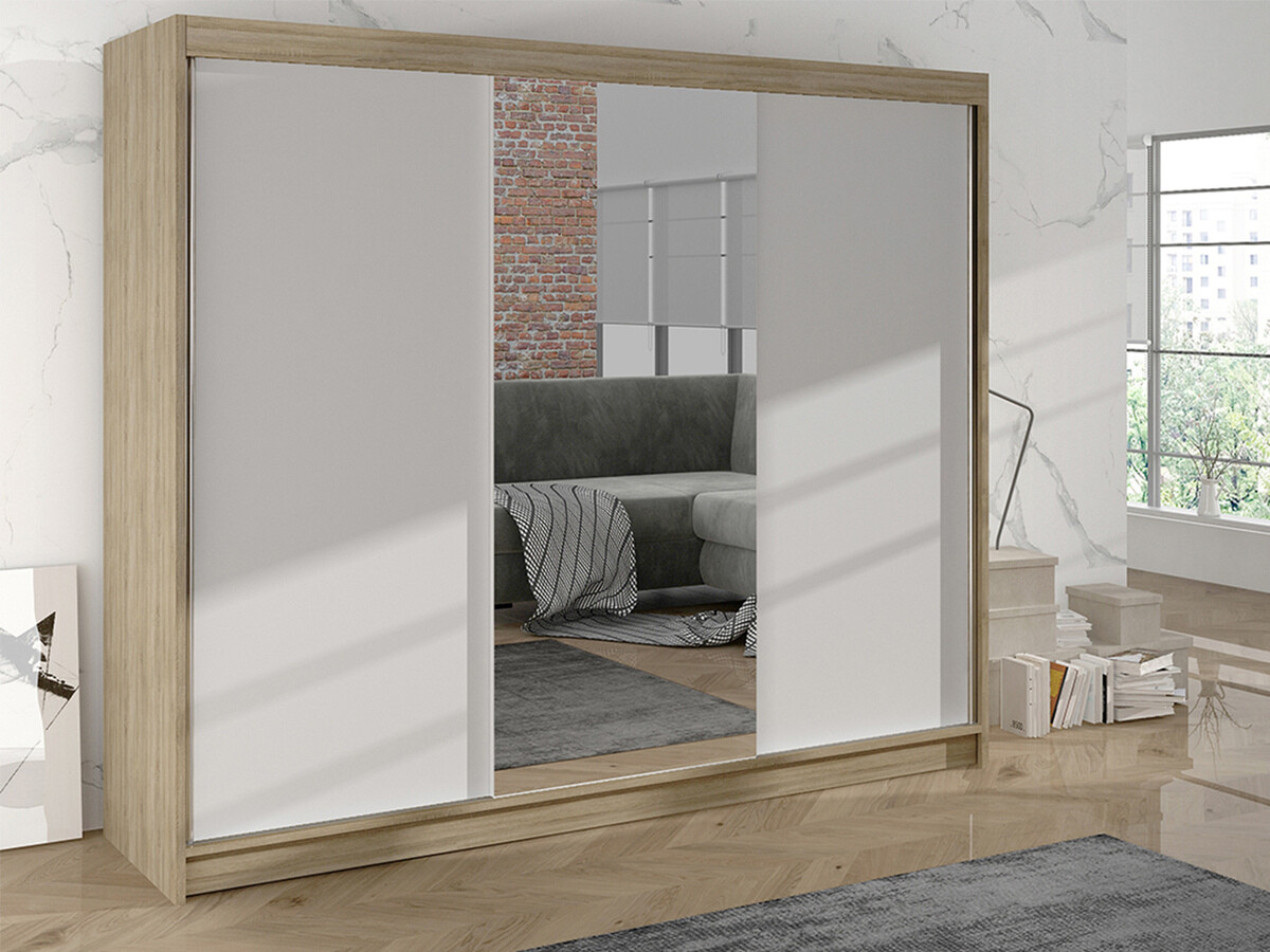 Skapis Closico Durion I (Sonomas ozols + Balts)