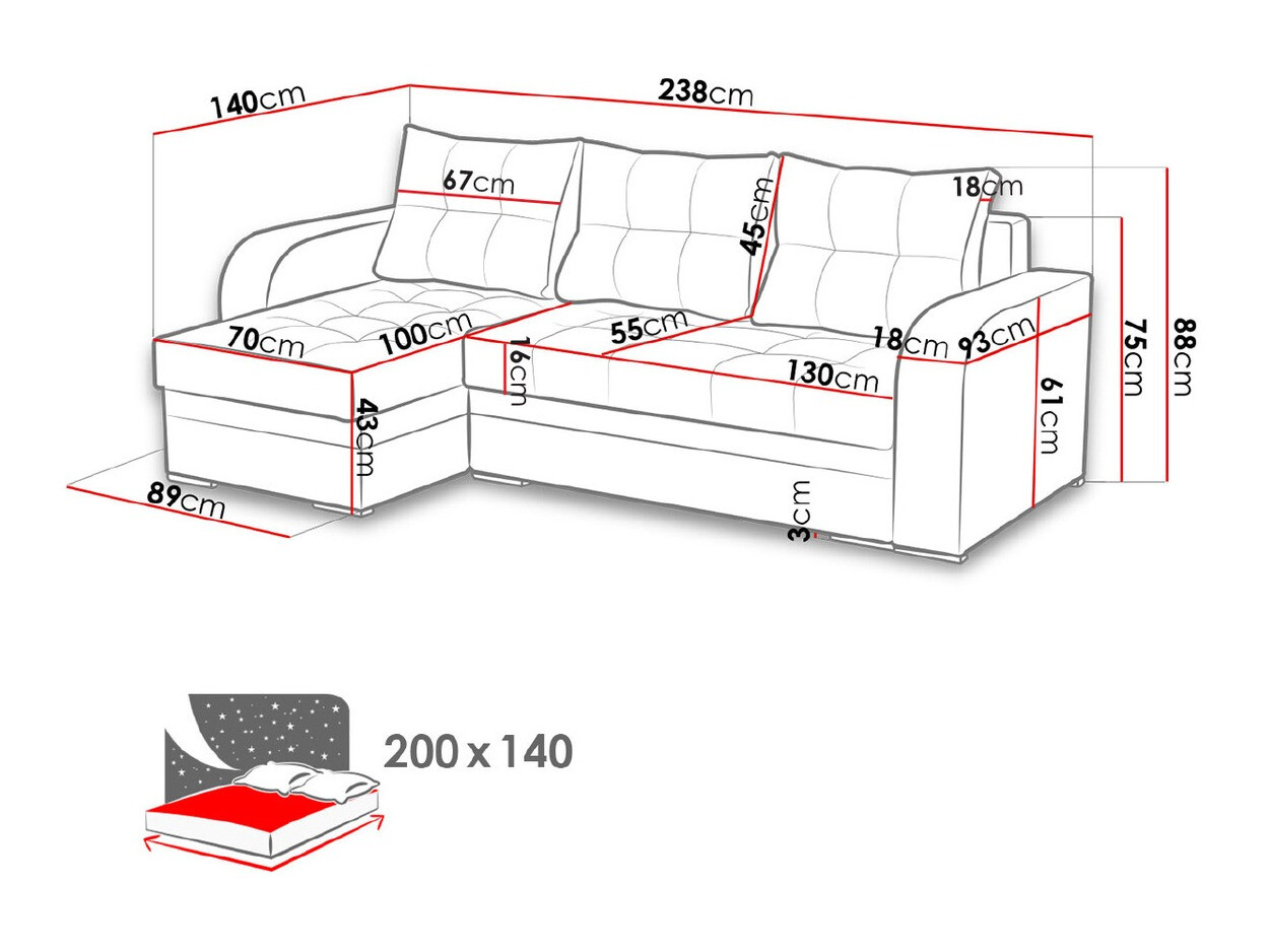 Stūra dīvāns Boulder 101 (Malmo 90 + 1114/60)