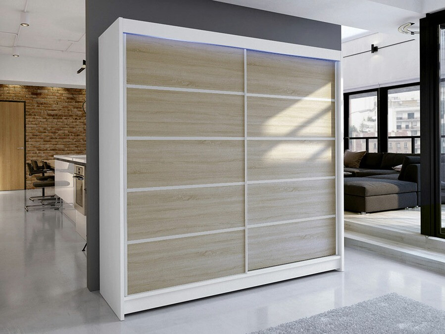 Skapis Closico Cavaris IV (Balts + Sonomas ozols)