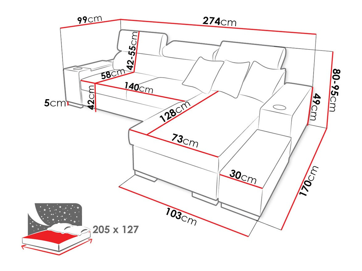 Stūra dīvāns Pearland 103 (Soft 011 + Luxo 6601 + Evo 32)