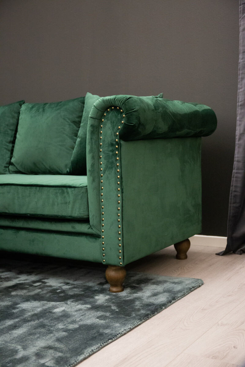 Chesterfield dīvāns Dallas 255 (Zaļš)