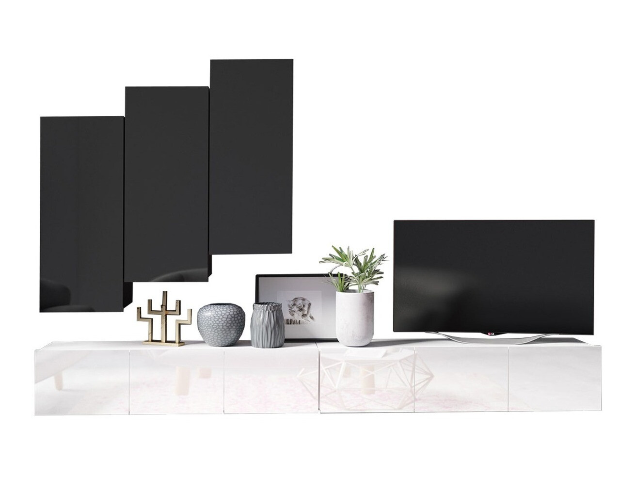 Viesistabas komplekts Remus XX (Balts + Melns)