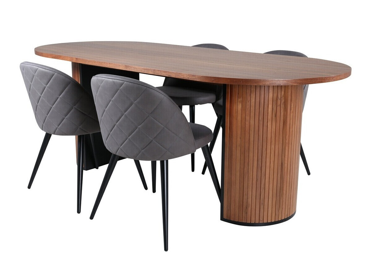 Ēdamistabas komplekts Dallas 2764 (Pelēks + Melns)