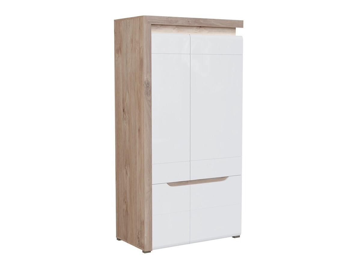Skapis Revelmi 107 (Ozols + Glancēts balts)