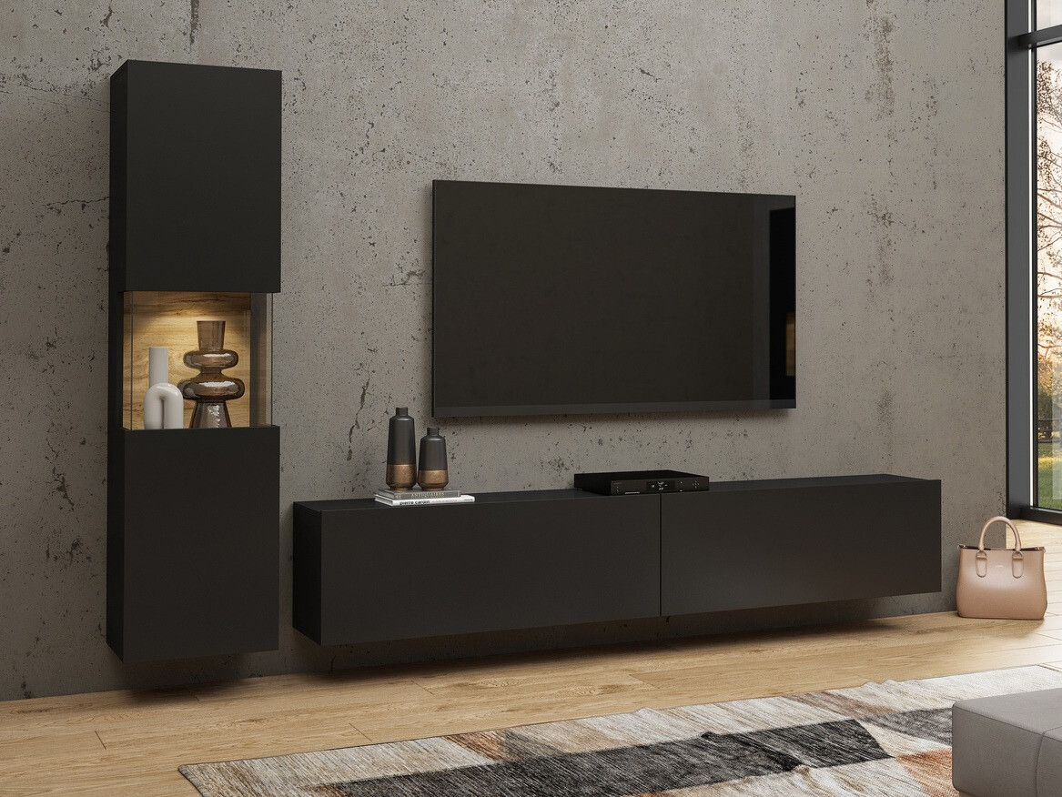 Viesistabas komplekts Revmiru 105 (Melns + Votan ozols)