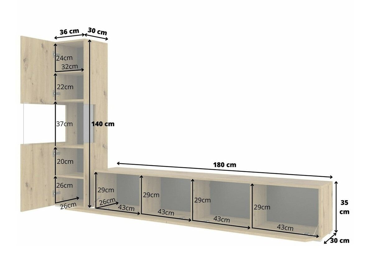 Viesistabas komplekts Revmiru 105 (Melns + Votan ozols)