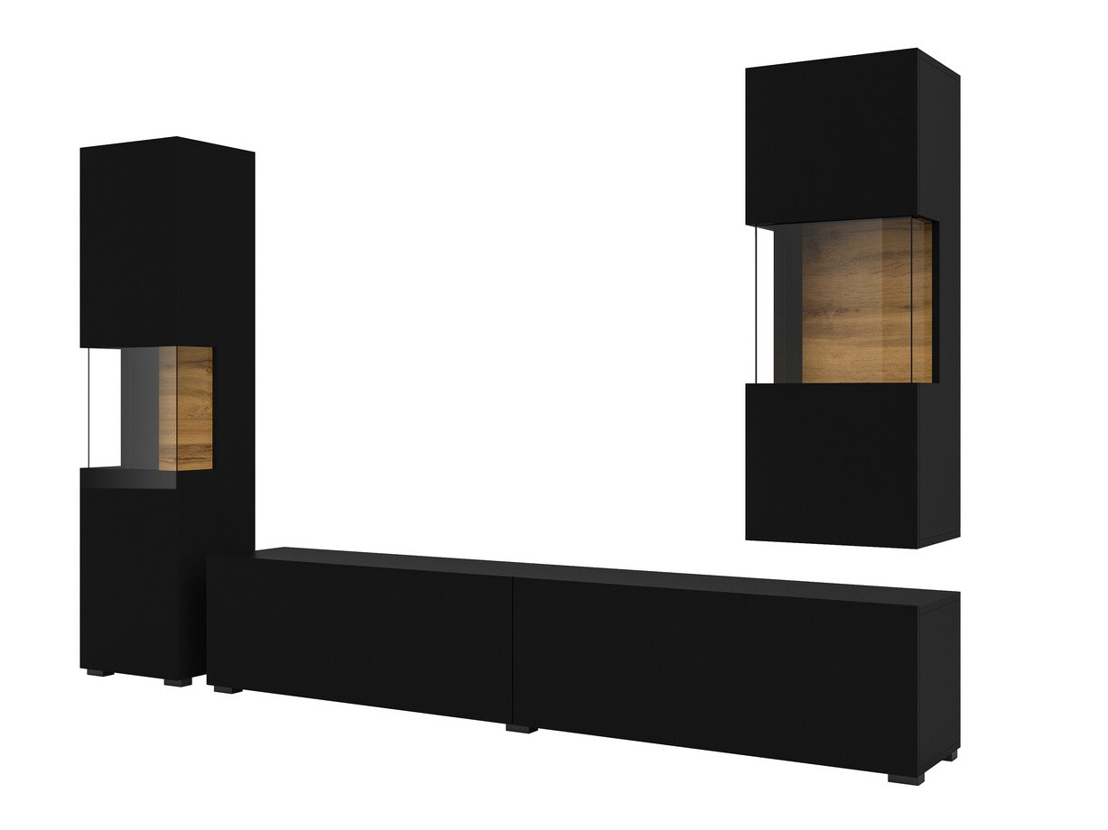 Viesistabas komplekts Revmiru 106 (Melns + Votan ozols)