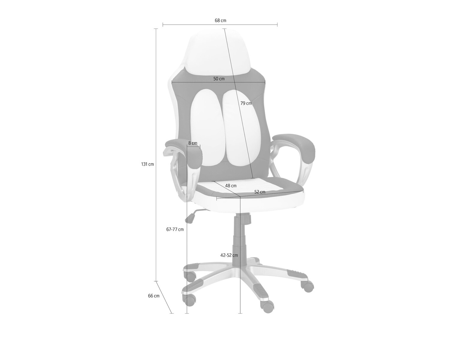Spēļu krēsls Denton 561 (Balts + Melns)