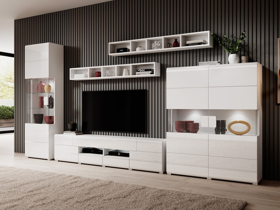 TV galds Torsone 113 (Balts + Glancēts balts)