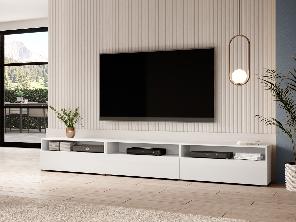 TV galds Serodeu 105 (Balts + Glancēts balts)