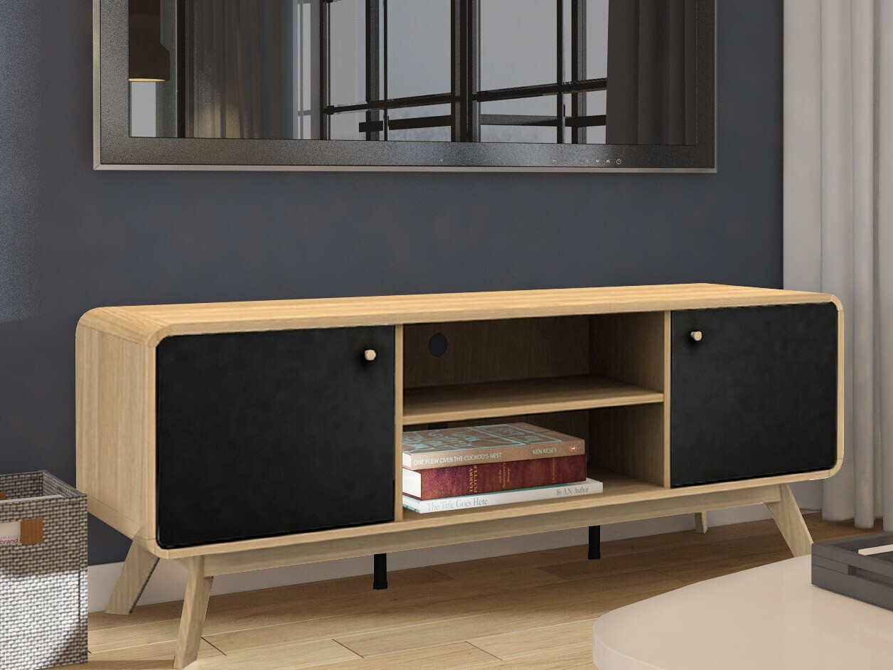 TV galds Elbtena 107 (Ozols + Melns)