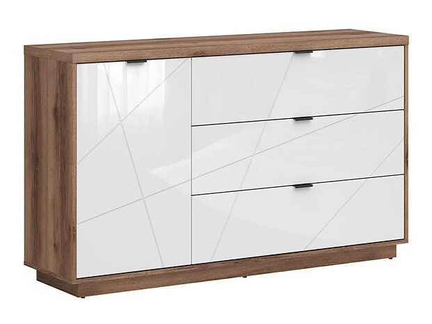 Kumode Fivale 100 (Tumšs delano ozols + Glancēts balts)