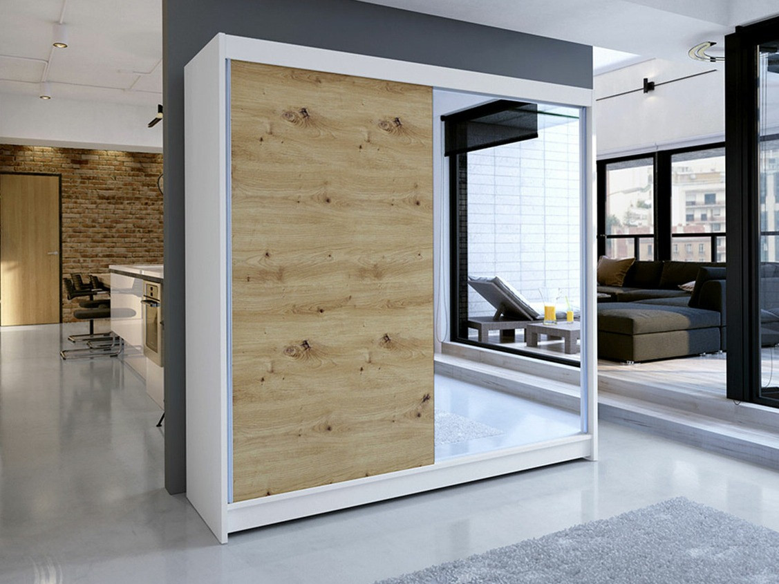 Skapis Closico Cavaris I (Balts + Artisan ozols)