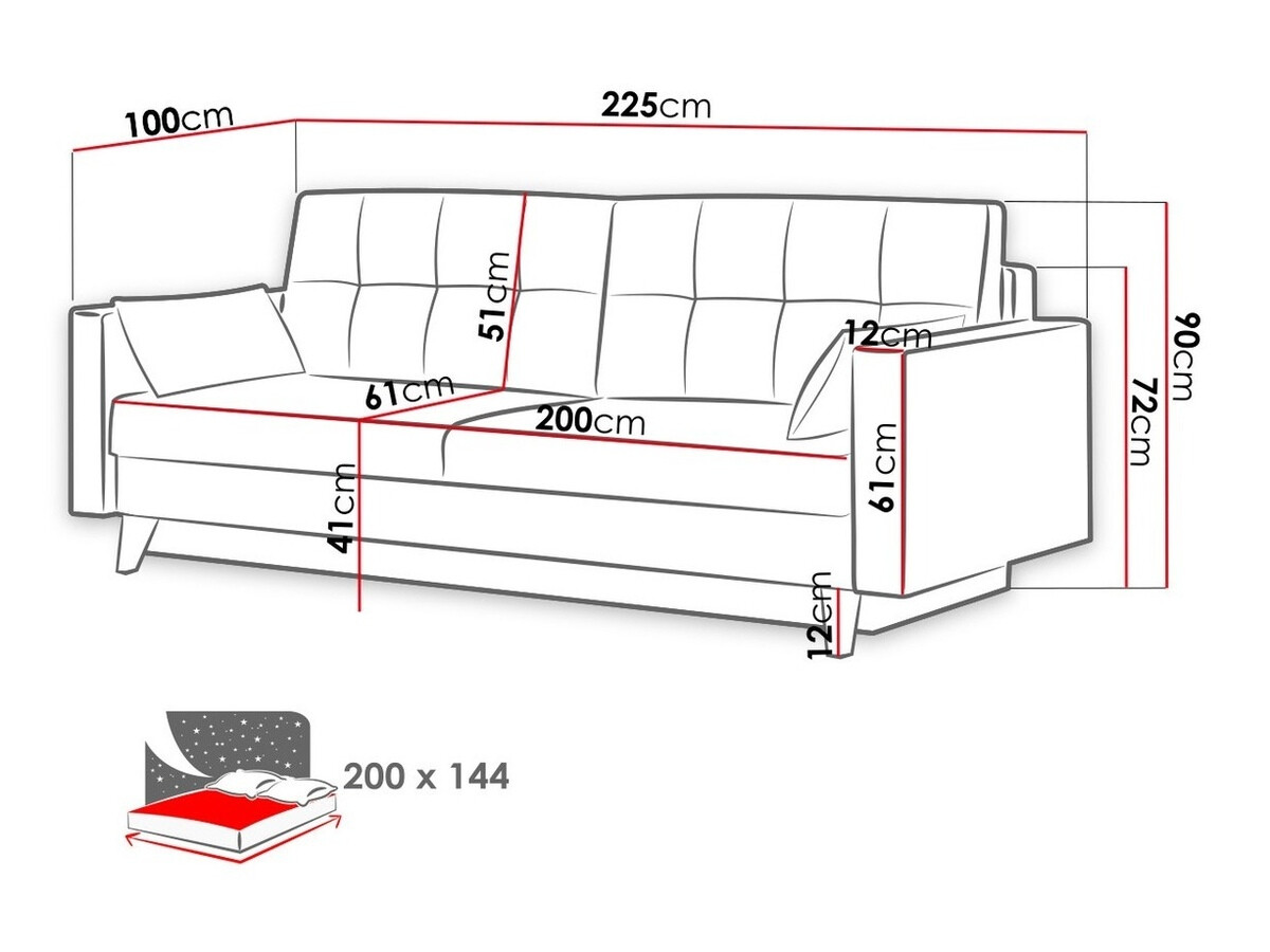 Dīvāns gulta Columbus 113 (Kronos 26)