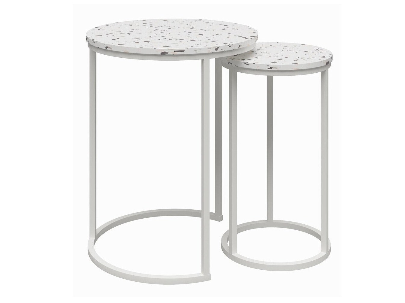 Kafijas galdiņu komplekts Tulsa 705 (Terazzo + Balts)