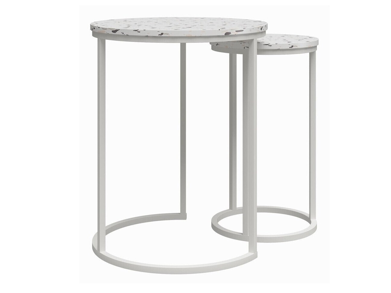 Kafijas galdiņu komplekts Tulsa 705 (Terazzo + Balts)