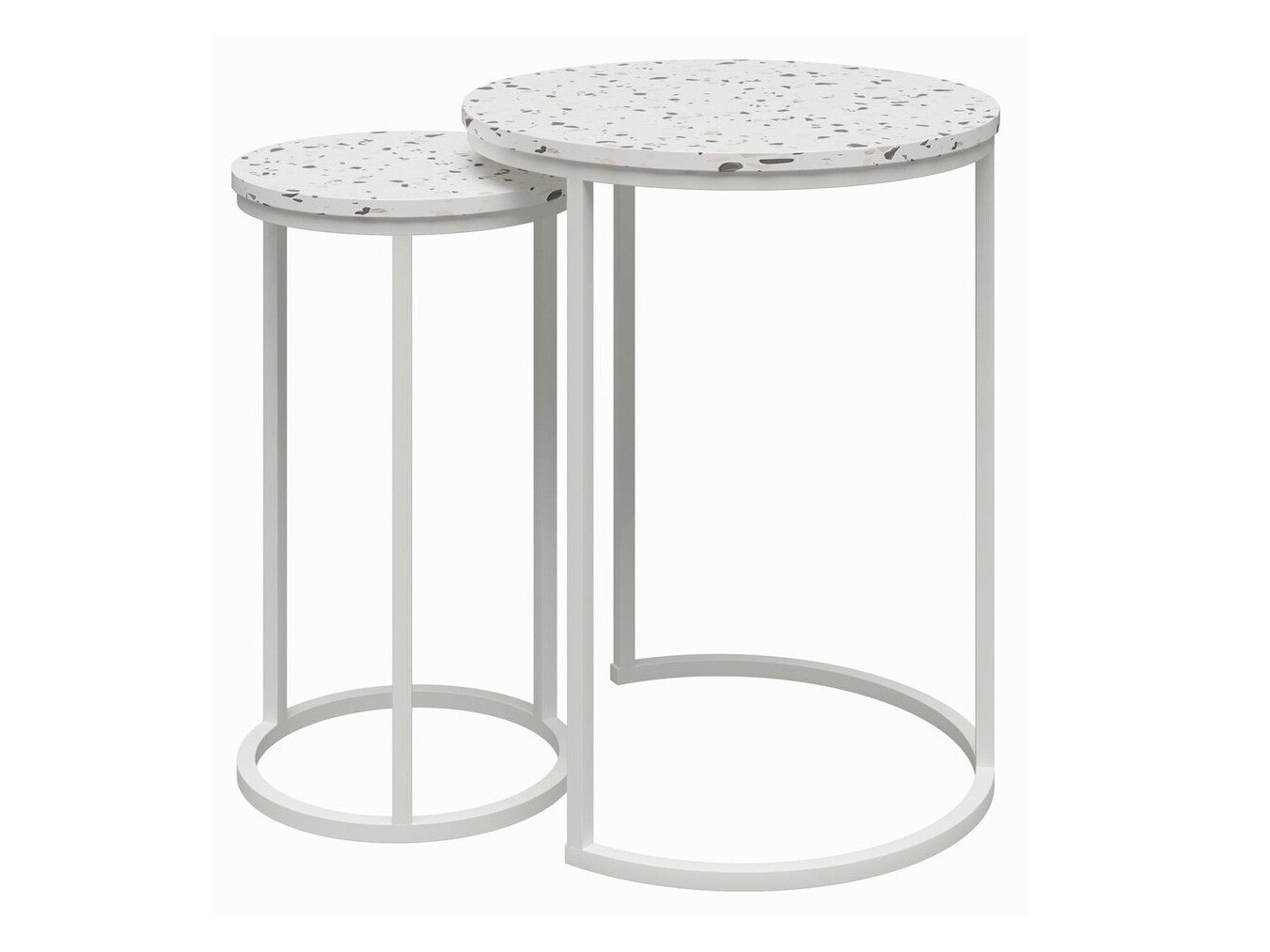 Kafijas galdiņu komplekts Tulsa 705 (Terazzo + Balts)