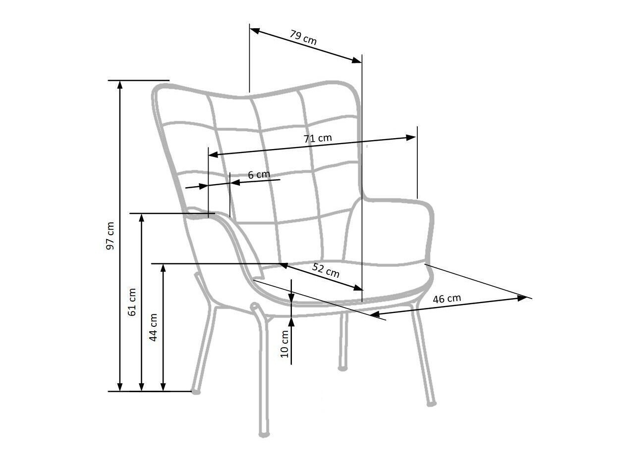 Atpūtas krēsls Houston 868 (Pelēks)