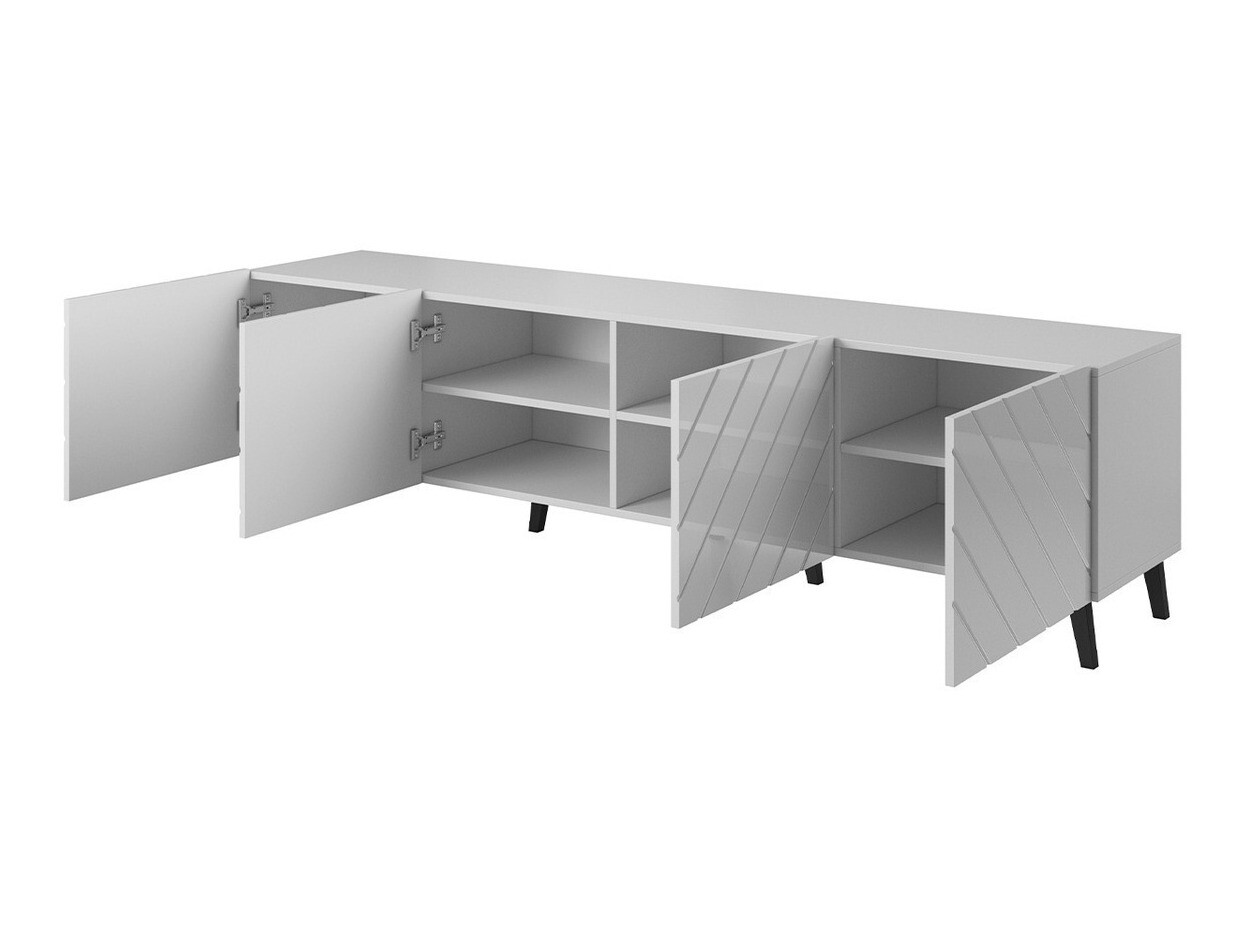 TV galds Charlotte 145 (Balts + Glancēts balts)