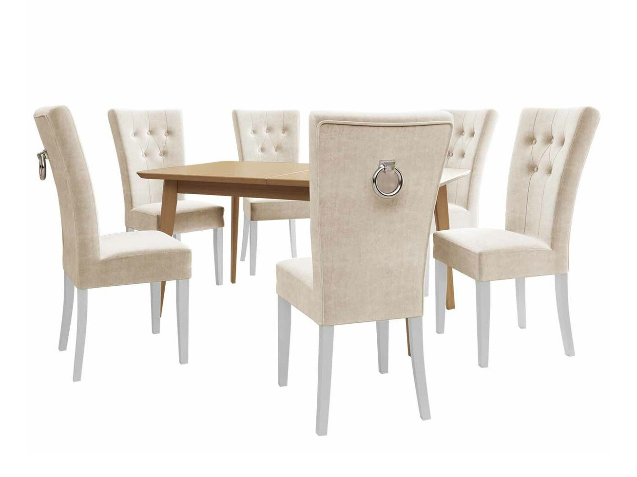 Ēdamistabas komplekts Racine 144 (Balts + Magic Velvet 2250)