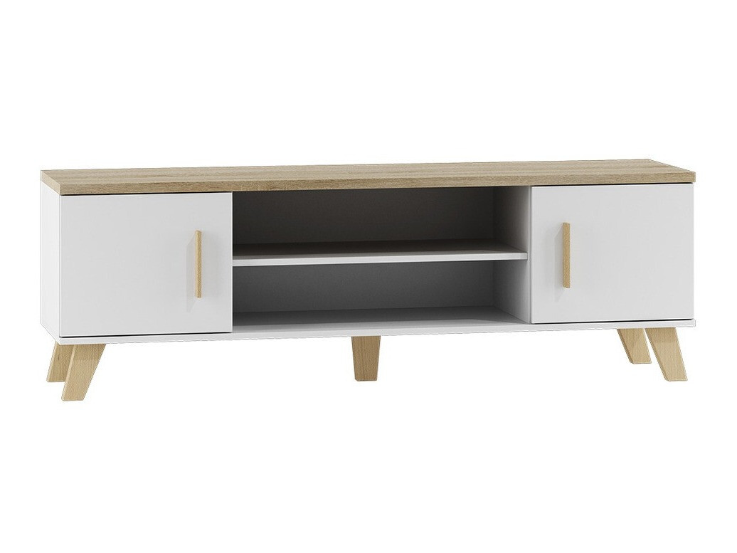 TV galds Larfloi 108 (Balts + Sonomas ozols)