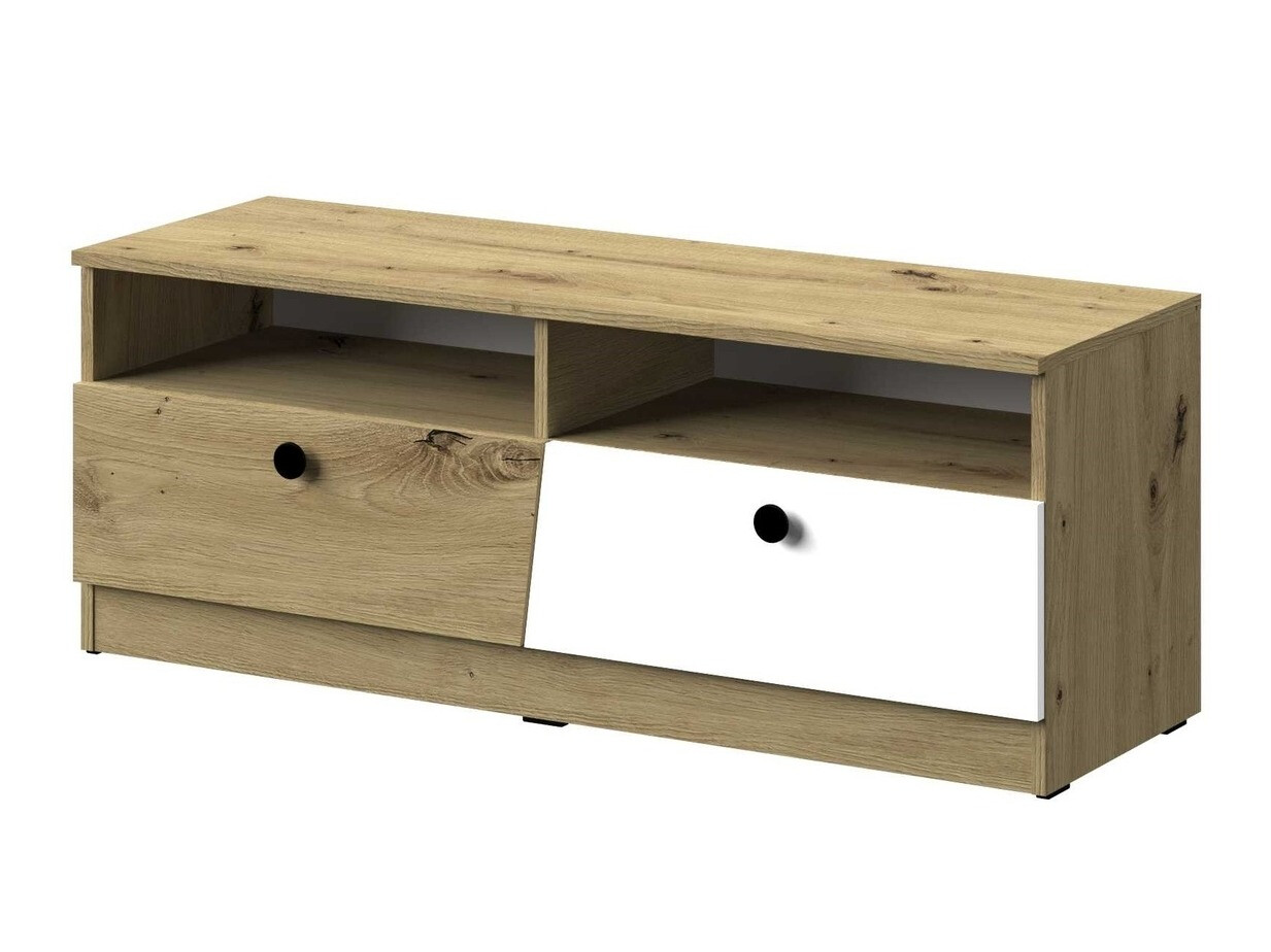 TV galds Mirelbu 107 (Artisan ozols + Balts + Melns)