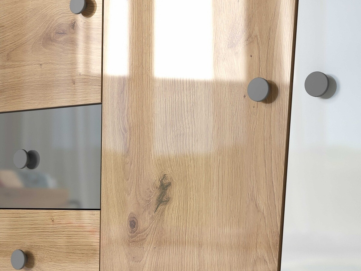 Kumode Mirelbu 105 (Artisan ozols + Balts + Melns)