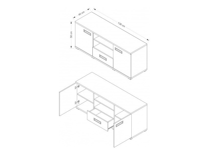 TV galds Elicavo 102 (Balts)