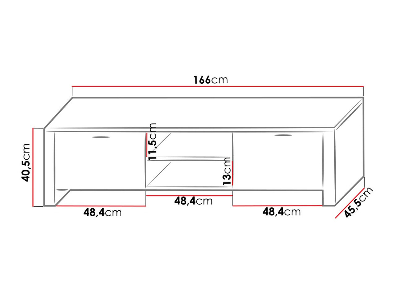 TV galds Uva II (Balts + Glancēts balts)