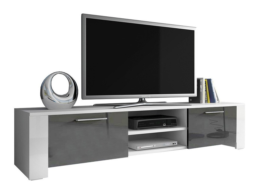 TV galds Uva II (Balts + Glancēts pelēks)