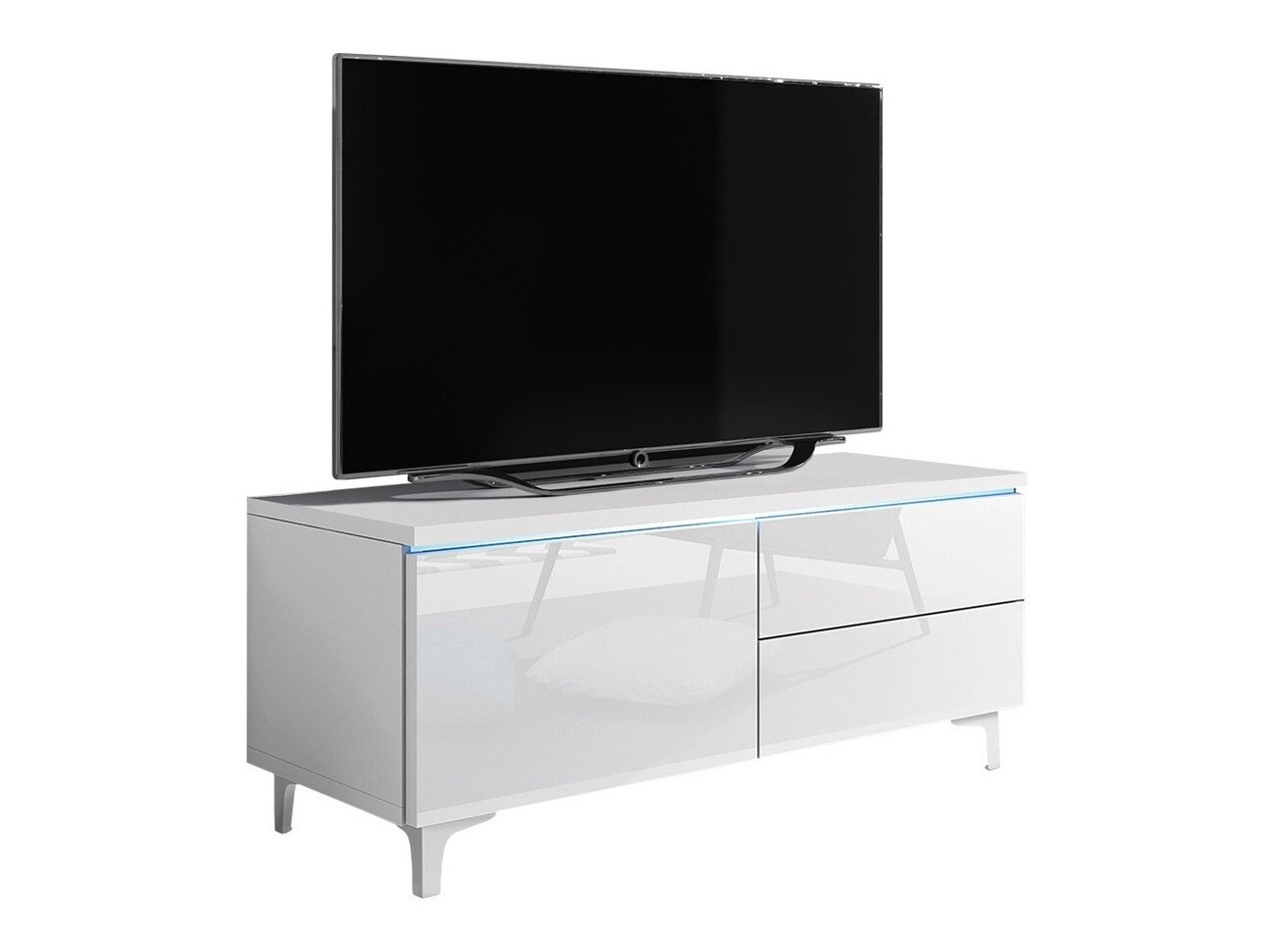 TV galds Uva III (Balts + Glancēts balts)