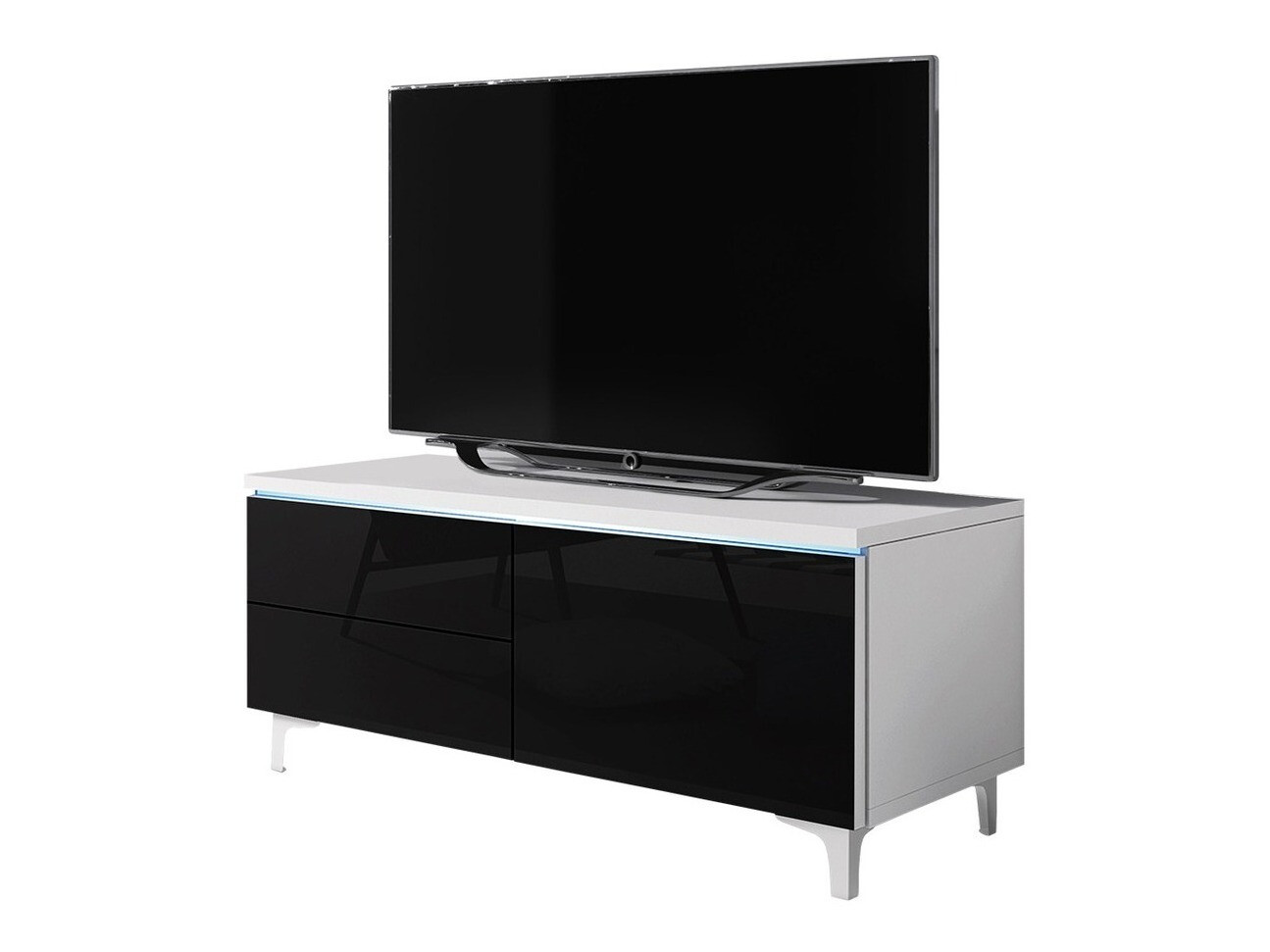 TV galds Uva IV (Balts + Glancēts melns)