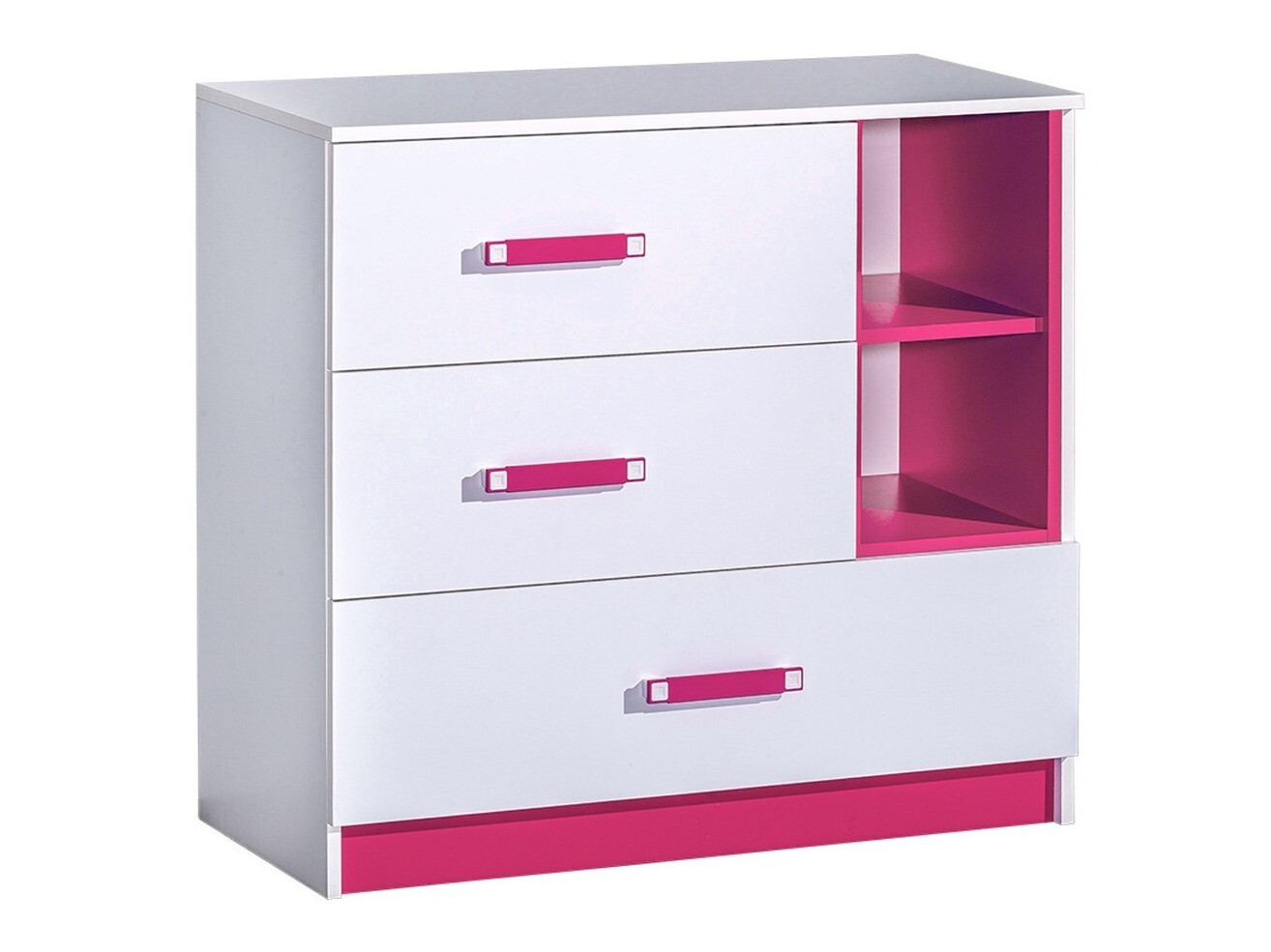 Kumode Lorlare 108 (Balts + Tumši rozā)