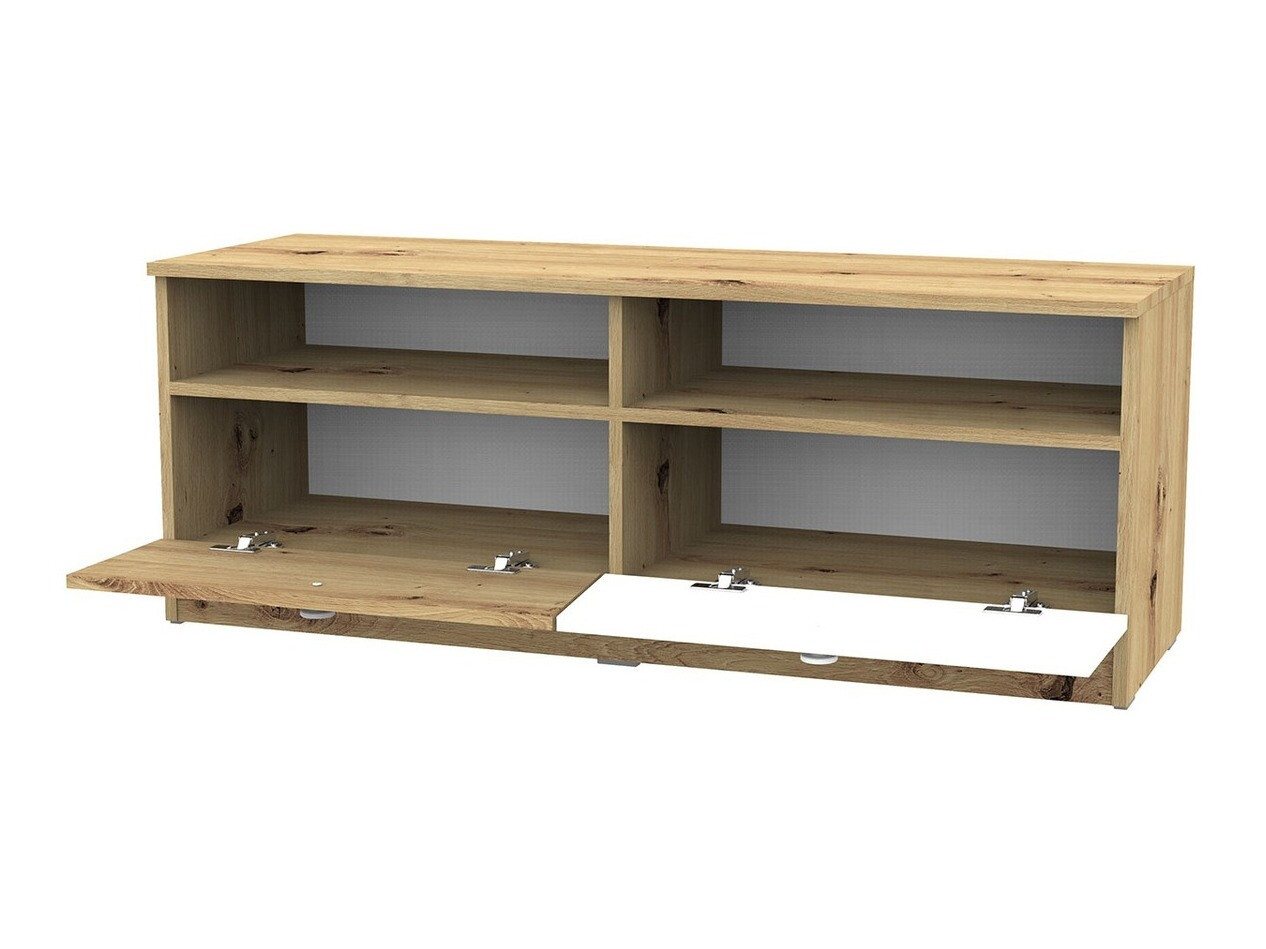 TV galds Almira 107 (Artisan ozols + Balts + Pelēks)
