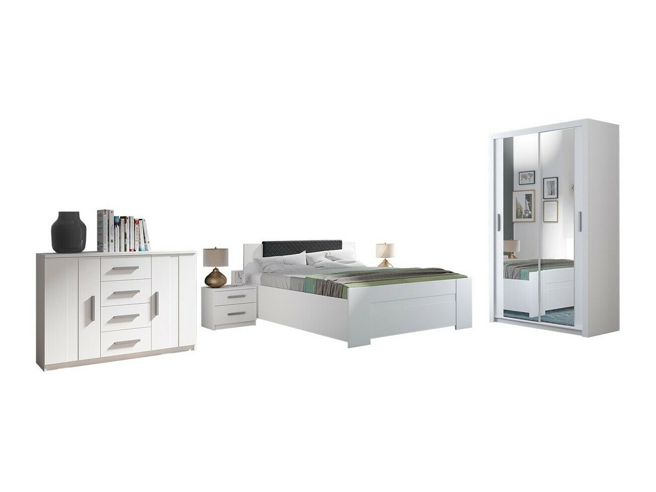 Guļamistabas komplekts Catromi 112 (Balts + Soft Pik 011)