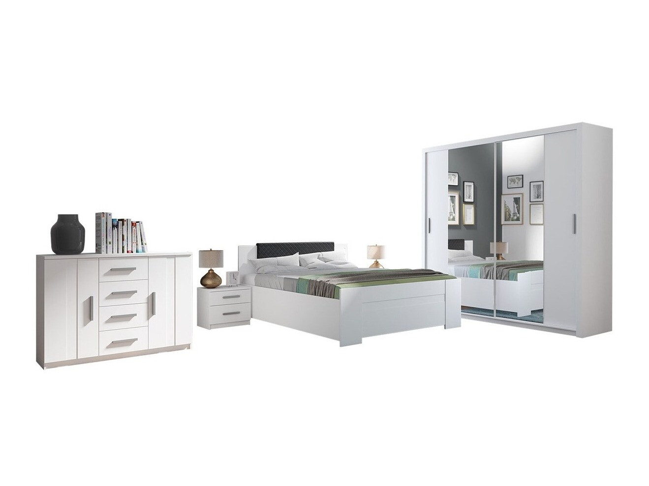 Guļamistabas komplekts Catromi 115 (Balts + Soft Pik 011)