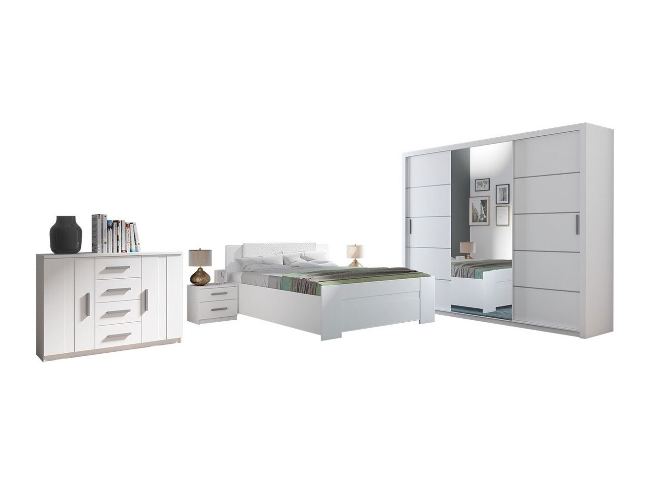 Guļamistabas komplekts Catromi 116 (Balts + Soft Pik 017)