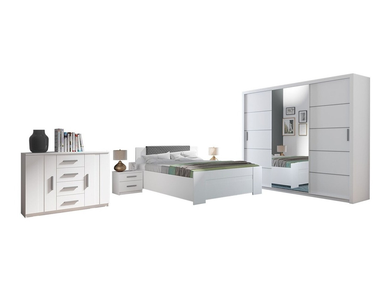 Guļamistabas komplekts Catromi 116 (Balts + Soft Pik 029)