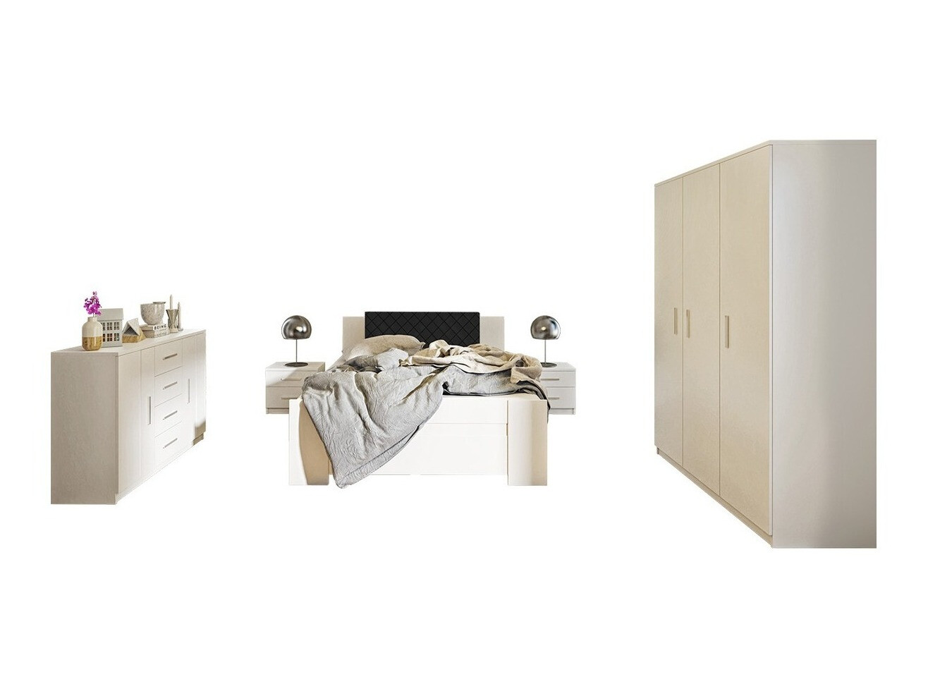 Guļamistabas komplekts Catromi 123 (Balts + Soft Pik 011)