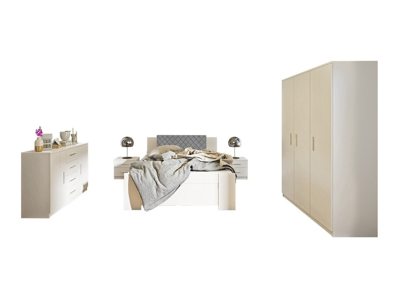 Guļamistabas komplekts Catromi 123 (Balts + Soft Pik 029)