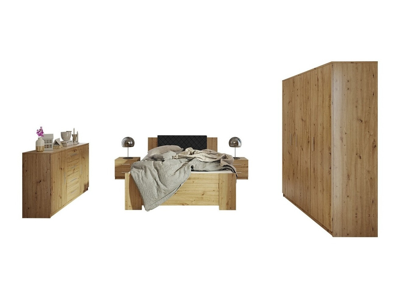 Guļamistabas komplekts Catromi 123 (Artisan ozols + Soft Pik 011)